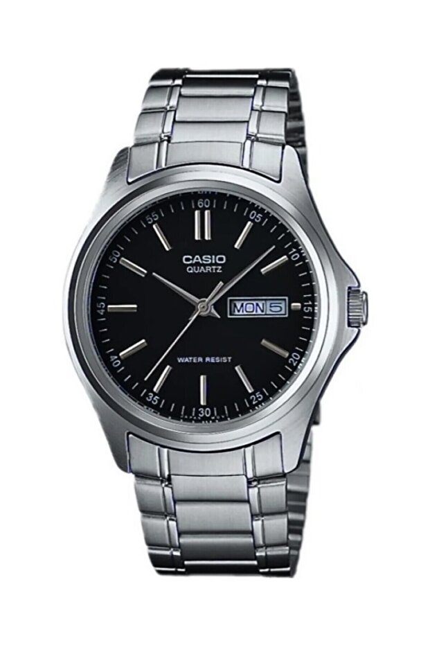 Black Dial Metal Color Day and Calendar Function Men's Wristwatch