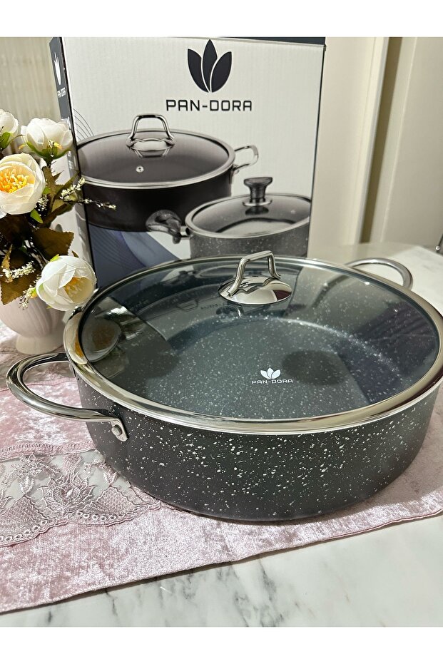 Evinda PAN-DORA 36 cm Granit Basık Tencere - 1