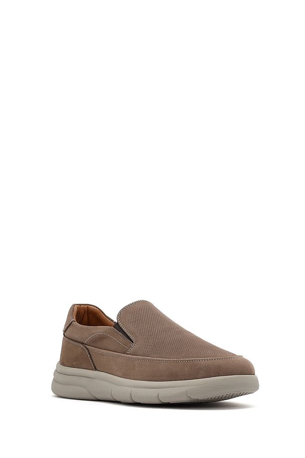 Erkek Bej Nubuk Deri Comfort Loafer 25SFD7651V3 - 6