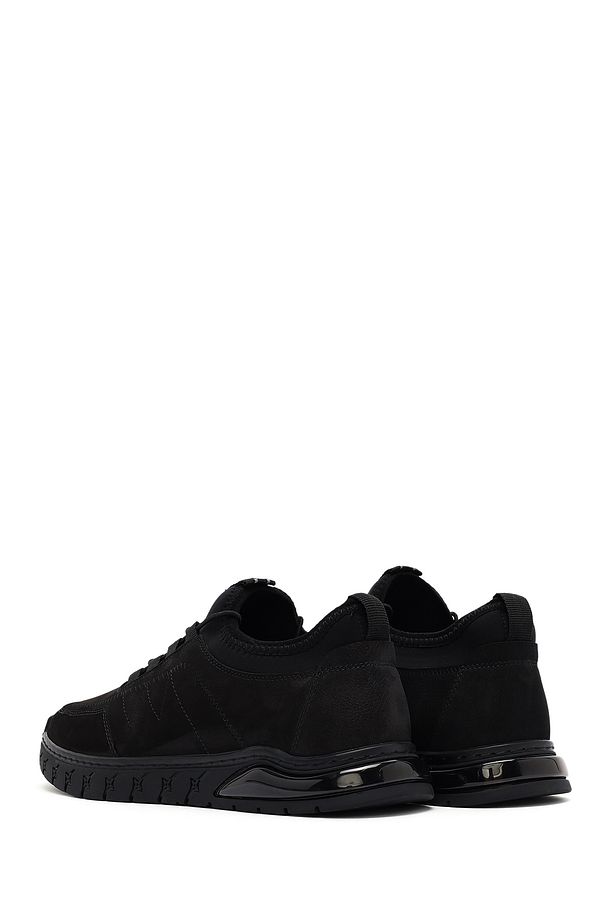 Erkek Siyah Bağcıklı Nubuk Deri Comfort Sneaker 25SFD6418V3 - 5