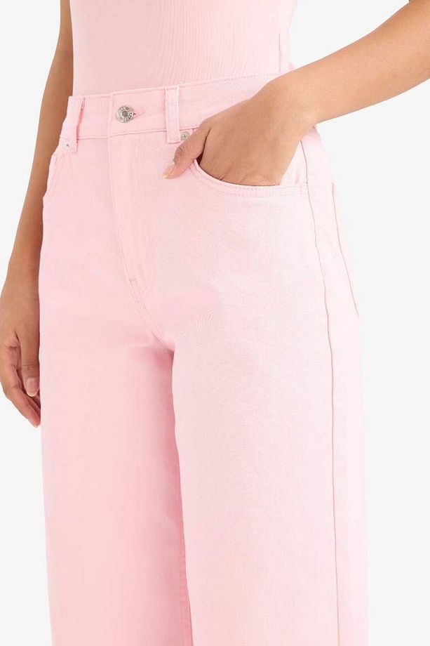 Culotte Gabardin Kumaş Pantolon Yüksek Bel Geniş Paça C7535ax25sp - 5