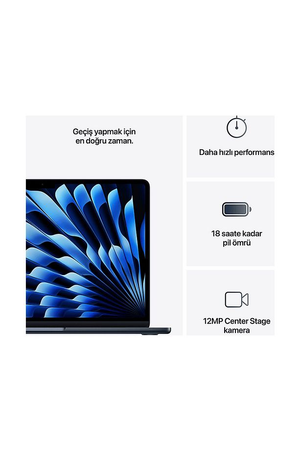 MW133TU/A/MacBook Air/Apple M4 İşlemci (10 Çekirdek CPU-10 Çekirdek GPU)/16GB RAM/512GB SSD/13 - 8