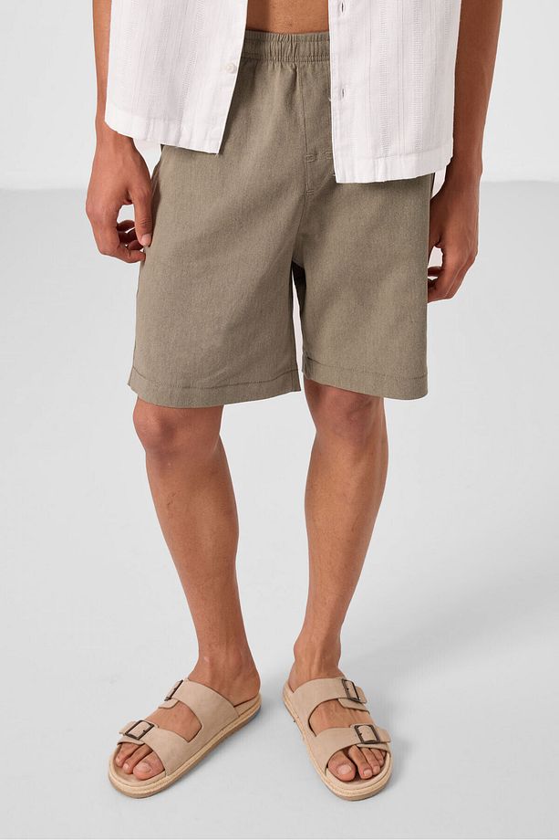 Camel Standart Fit Dokuma Hafif Esnek Chino Erkek Şort - 81293 - 3