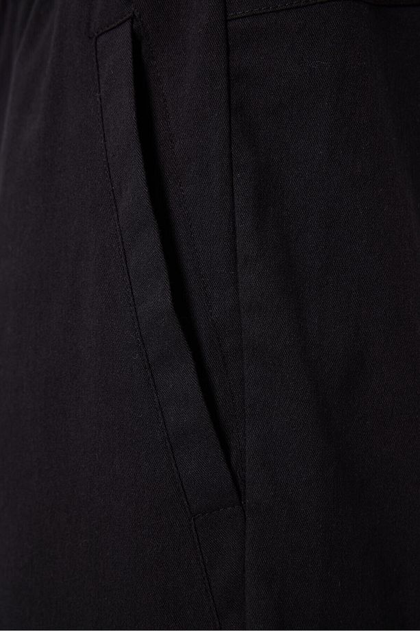 Siyah Standart Fit Dokuma Hafif Esnek Chino Erkek Şort - 81292 - 4