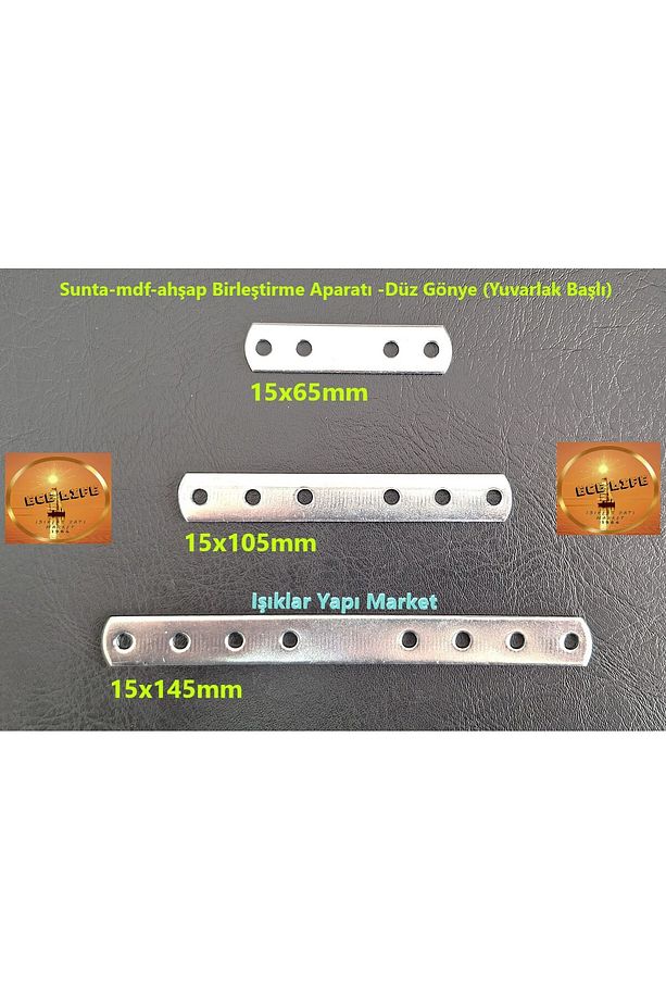 Sunta-mdf-ahşap Birleştirme Aparatı -düz Gönye (YUVARLAK BAŞLI) -15x65mm (PK./AD.: 4ADET) - 3