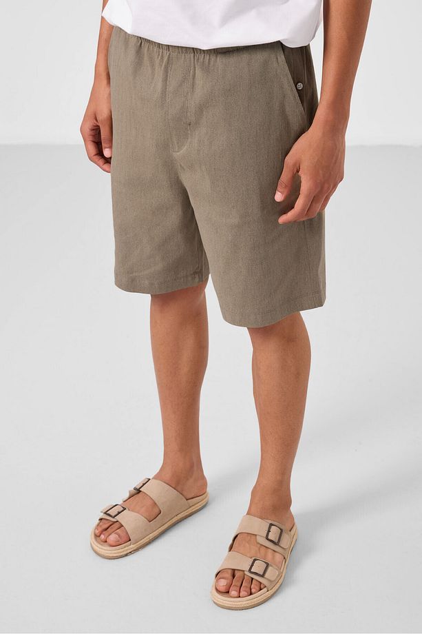 Camel Standart Fit Dokuma Hafif Esnek Chino Erkek Şort - 81291 - 5