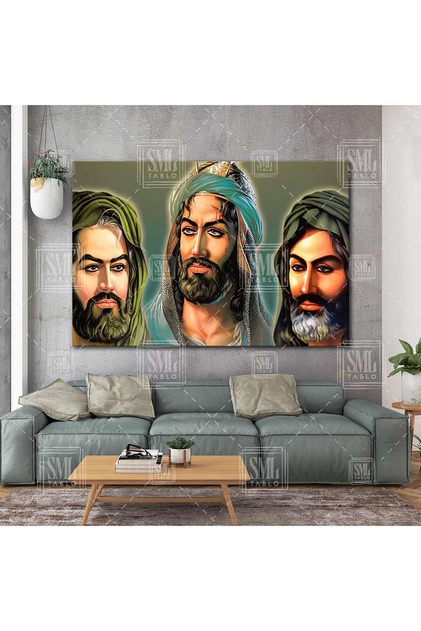 Hz Ali Hz Hüseyin Hz Hasan Alevi Yatay Kanvas Tablo - 1