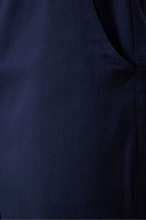 Lacivert Standart Fit Dokuma Hafif Esnek Chino Erkek Şort - 81293 - 7