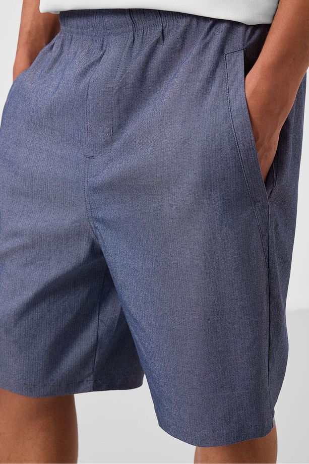 Kot Lacivert Standart Fit Dokuma Hafif Esnek Chino Erkek Şort - 81292 - 5