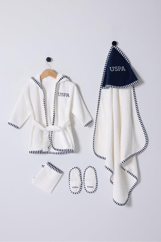 100% cotton 4-piece baby boy bathrobe set