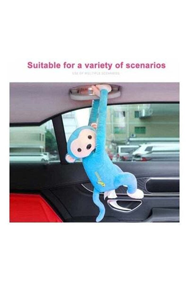 Hanging Monkey Tissue Holder Blue 35cm - 2