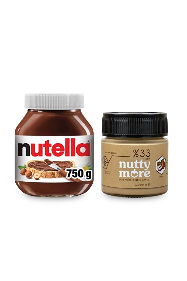 750 gr & Nutty More %33 Fındık Parçacıklı Fındık Ezmesi 200 gr - 1