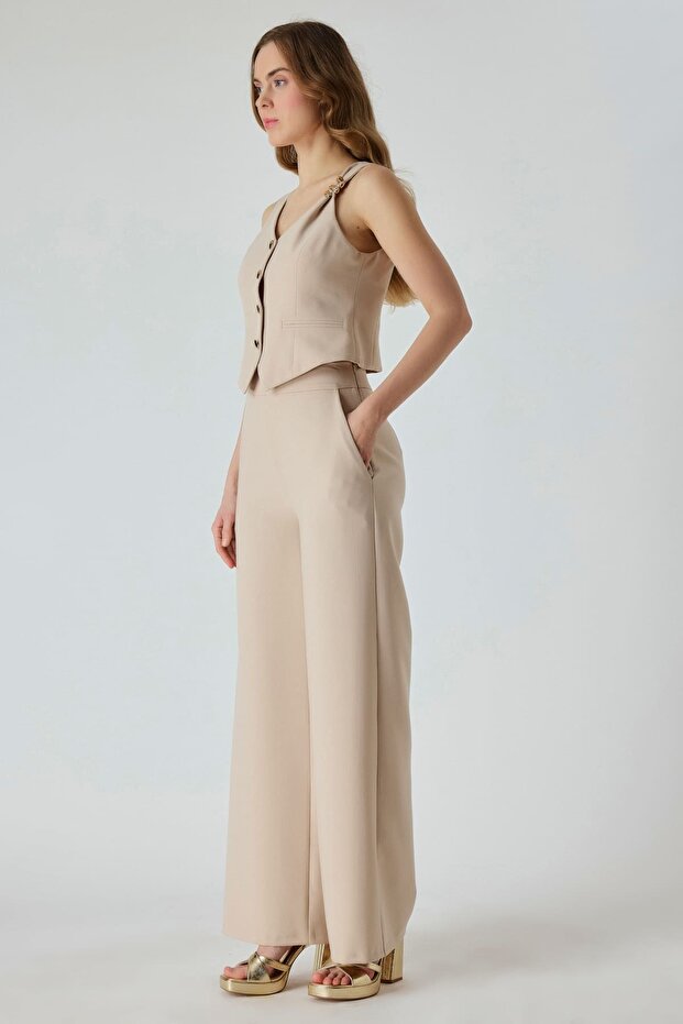 Geniş paça klasik pantolon - 3