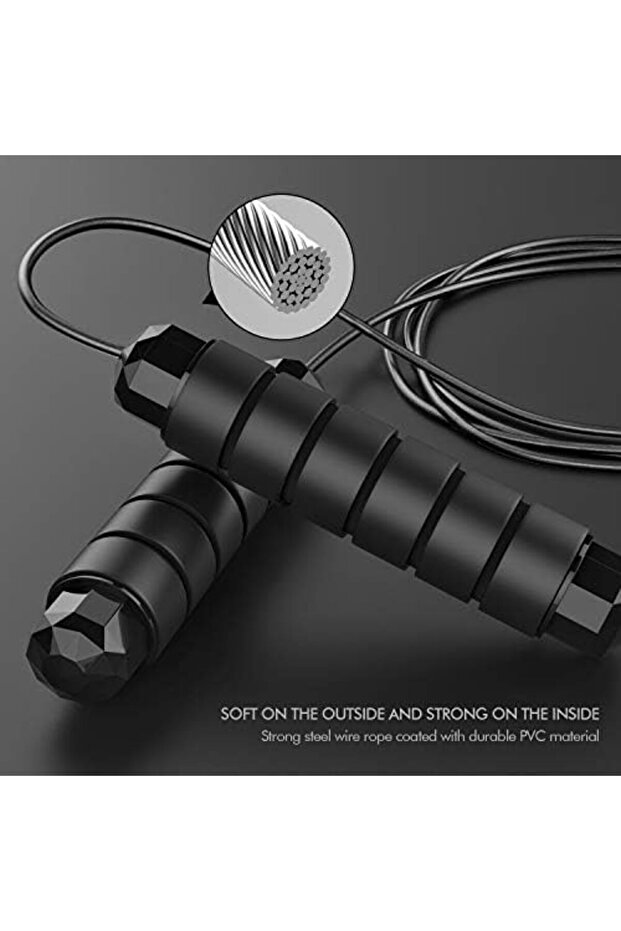 Jump Rope Tangle-Free Adjustable Speed Skipping Rope with Ball Bearings & Foam Handles for Workouts - 3