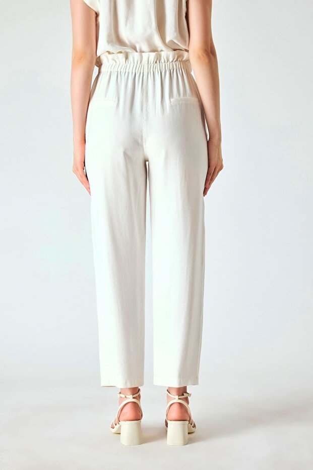 Elastik belli viskon pantolon - 4