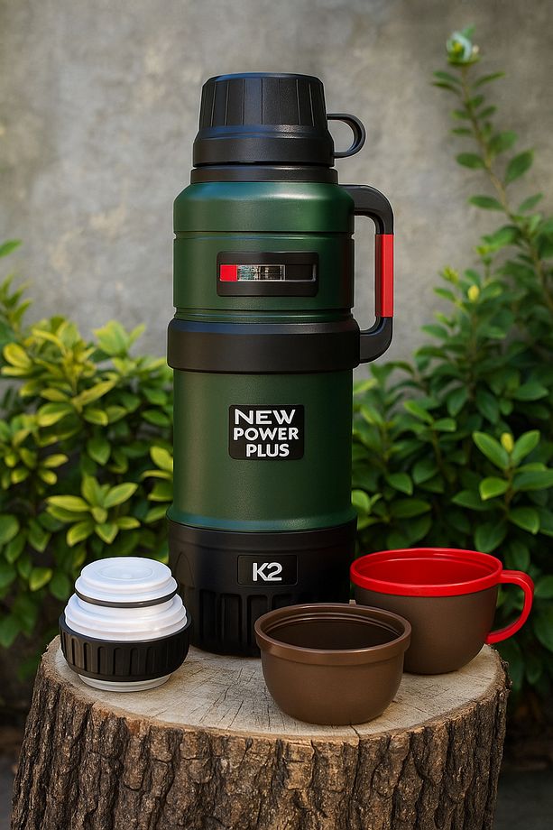 4 Litre KD New Power Plus Travel Pot Termos - 48 Saat Sıcak Soğuk Koruma | Aile Boyu Kamp Termosu - 1