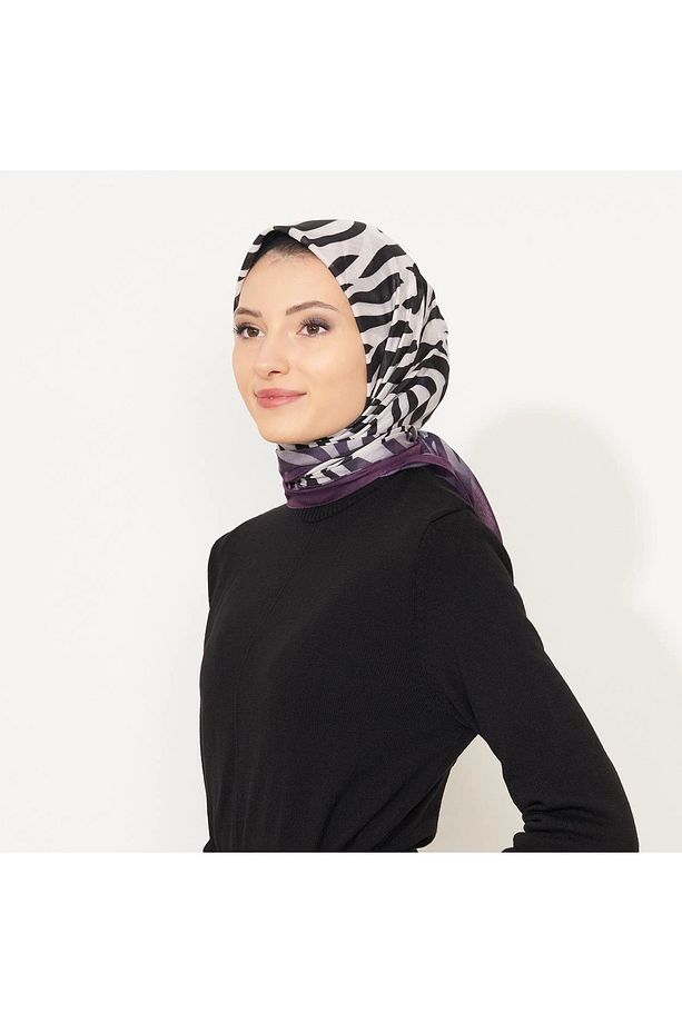 Hediyelik Zebra Desenli Dijital Elegance Pamuklu Eşarp Yazma (15 Adet) - 6