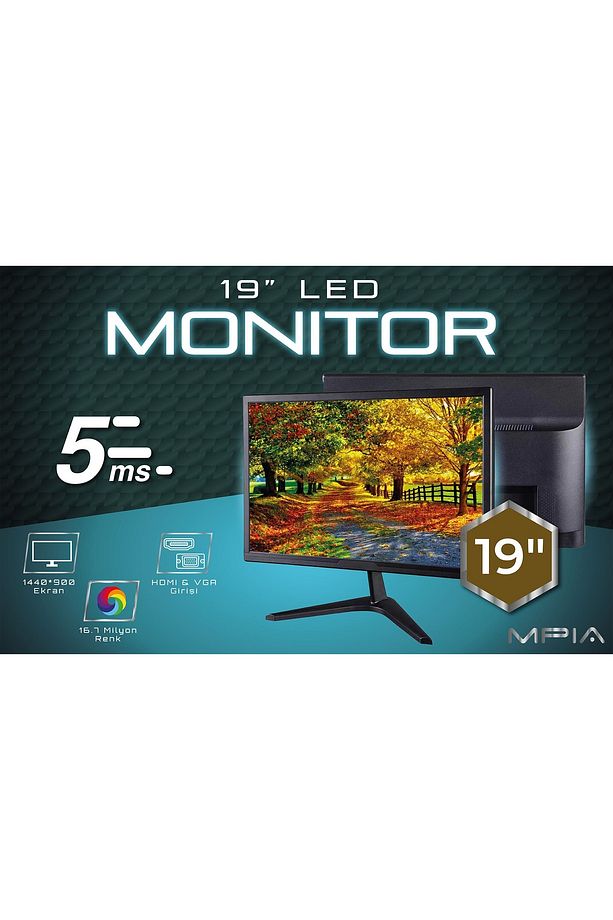 MPIA MP-19 Led Monitör 19 inç 5MS 60Hz HDMI + VGA - 3