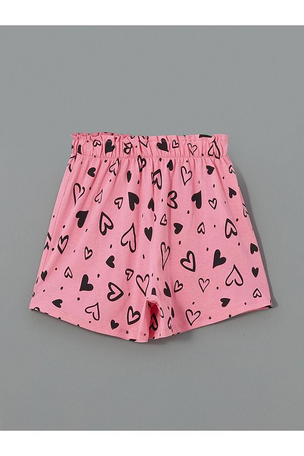 Bisiklet Yaka Kız Çocuk Şortlu Pijama Takımı - 4
