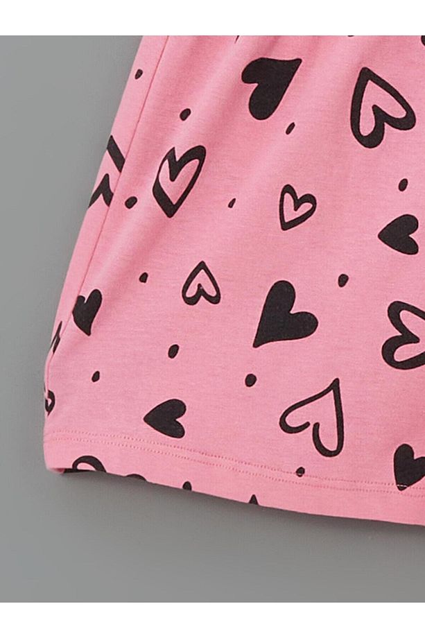 Bisiklet Yaka Kız Çocuk Şortlu Pijama Takımı - 5