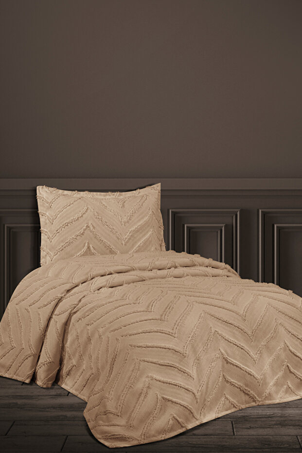 Single Bedspread (Pique) Herringbone Ecru