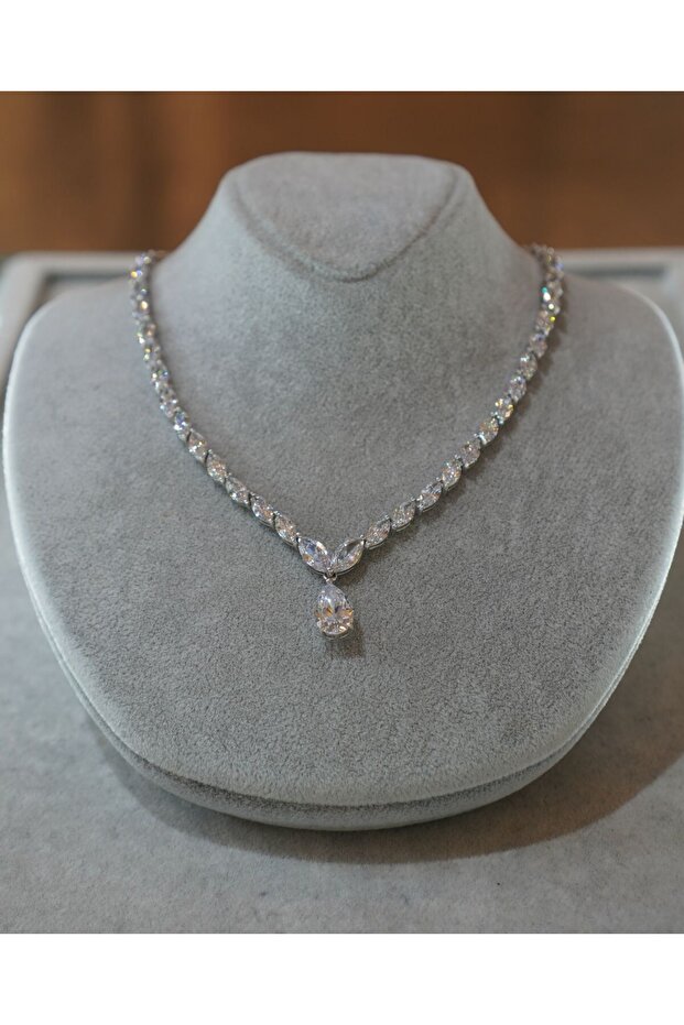 Damla Mozanit Taşlı Gerdanlık - 1