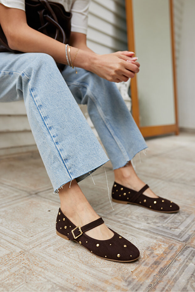 Kleber Women's Brown Real Suede Shoes
