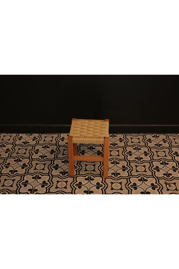 Ahşap Tabure Hasır Örgülü 35 Cm - 4