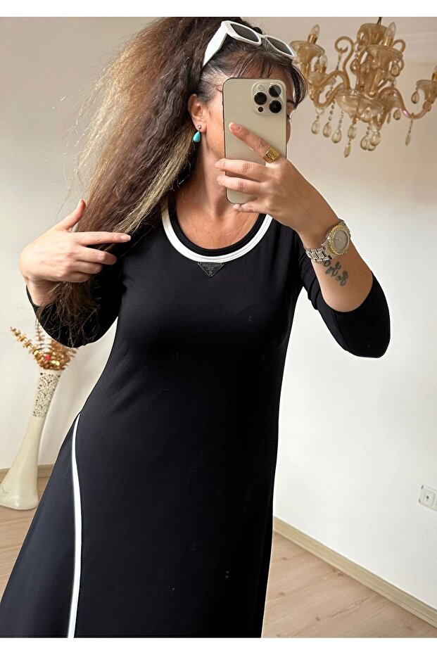 Ležerna haljina crna - 4