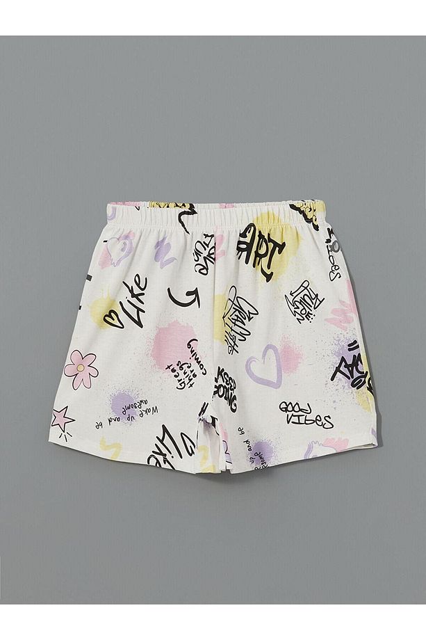 Bisiklet Yaka Kız Çocuk Şortlu Pijama Takımı (S5) - 5