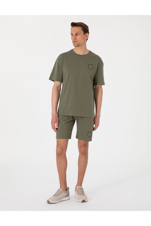 Haki Regular Fit Örme Şort 50310107-VR027 - 3