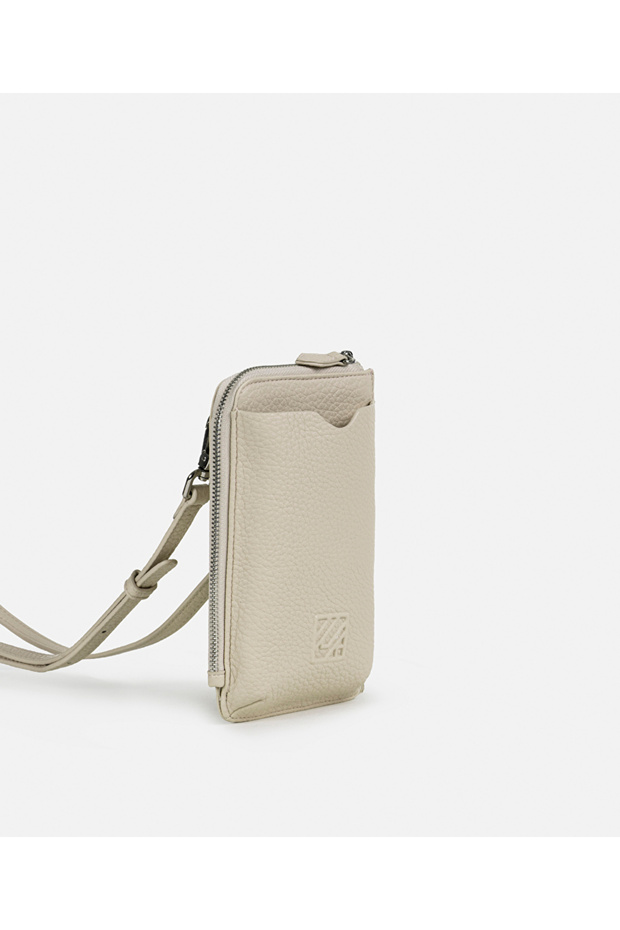 Monogram baskılı deri görünümlü çanta - 3