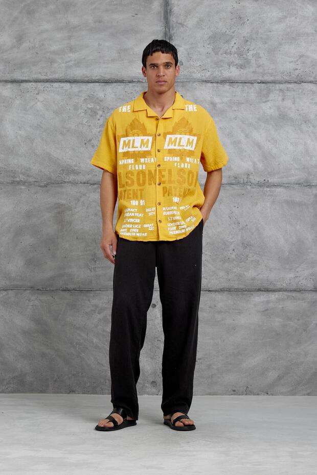 Men's Shirt Mlm Elson Blue Oversize Printed