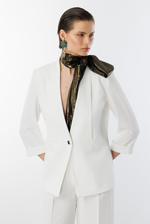 Tek Düğme Duble Kol Ceket - 4