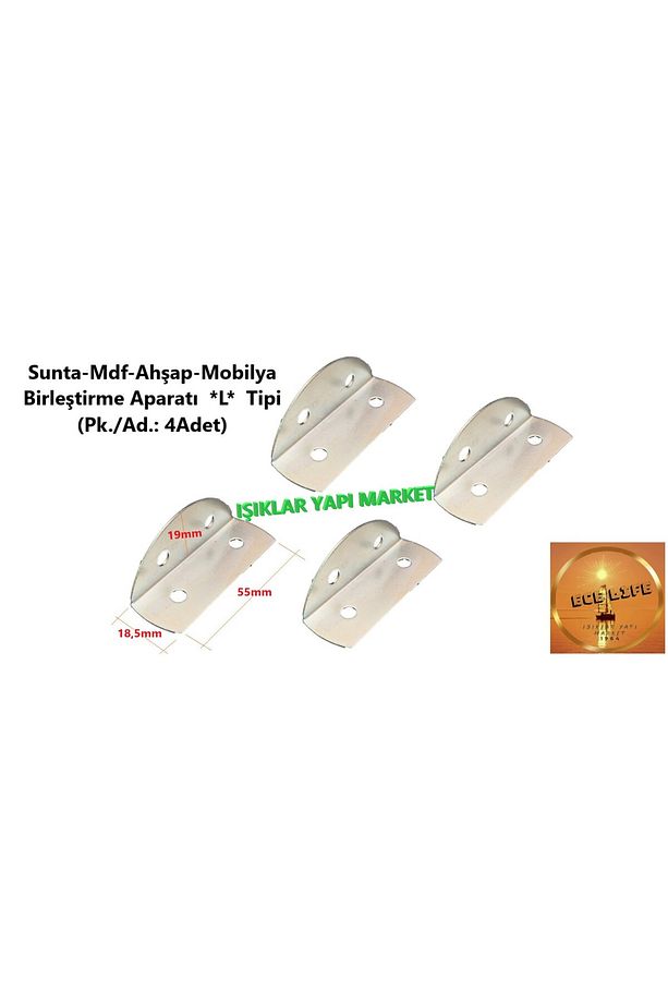 Sunta-mdf-ahşap Birleştirme Aparatı -*L* Tipi (Pk./Ad.: 4Adet) - 2