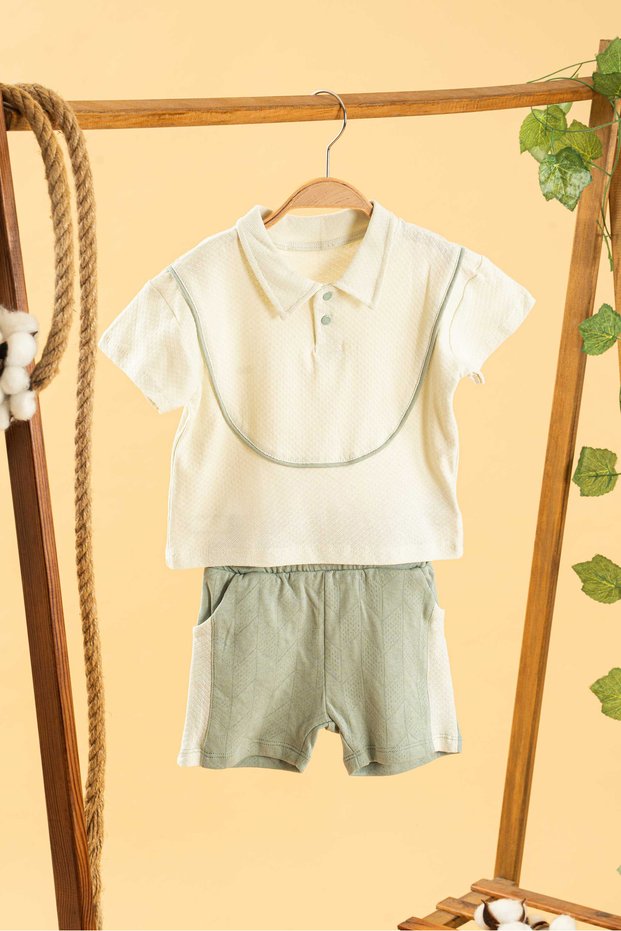 Girl Boy Baby Kids Green Comfortable 2 Piece Set Cotton Trend Fashion Bottom Top Set