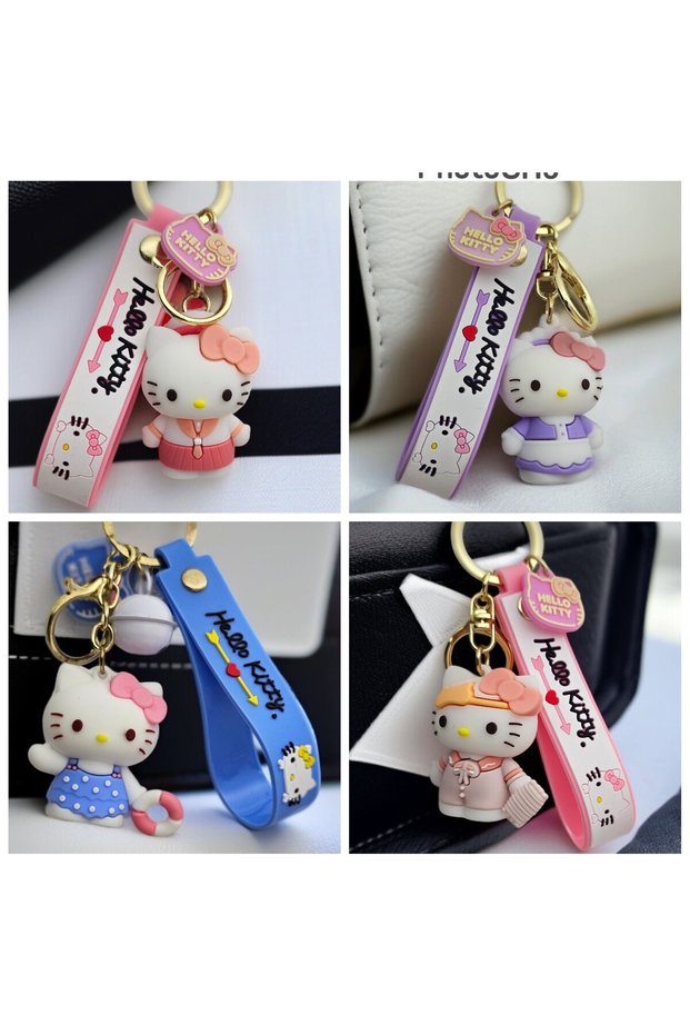1 piece hello kitty silicone keychain colorful quality luxury bag accessory gift keychain