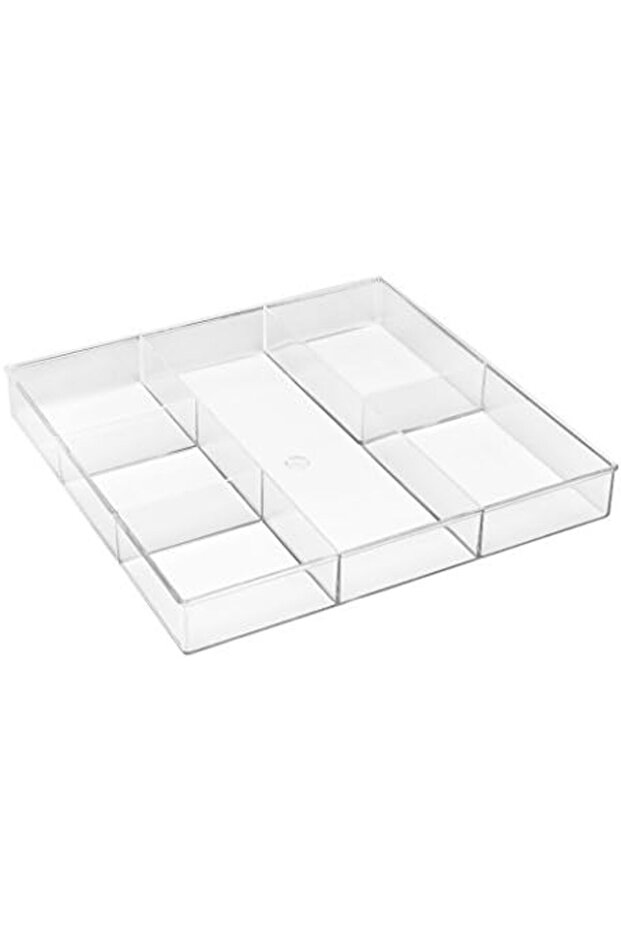 6-Section Clear Drawer Organizer for Vanity, Office, or Bedroom Storage