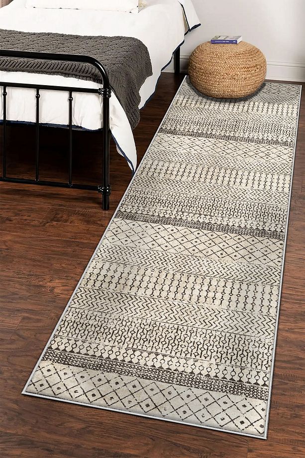 Makinede Yıkanabilir Kaymaz Taban Leke Tutmaz Krem Salon Halısı Mutfak Halısı ve Yolluk - 1