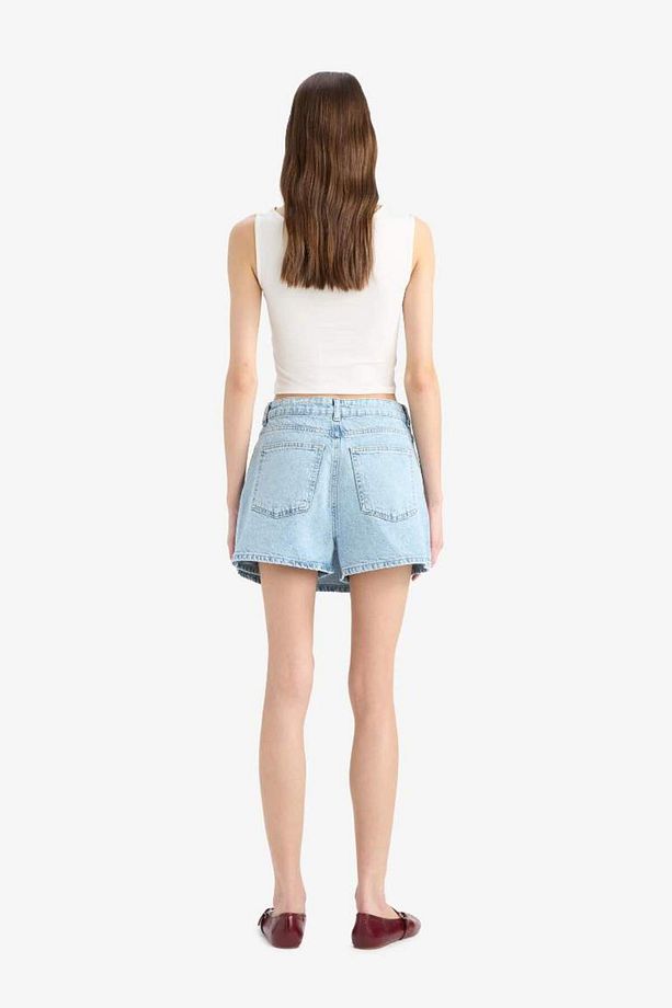 Yüksek Bel Cepli Mini Jean Şort Etek E4697ax25sm - 8
