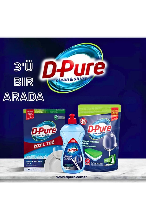 Set of 3 Dishwasher Tablets Dishwasher Salt Dishwasher Rinse Aid