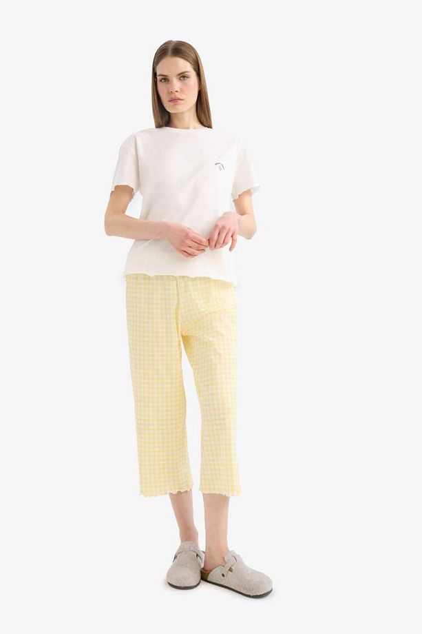 Pijama Takımı Kısa Kollu Üst Esnek Belli Uzun Alt-fall In Love F1595ax25sm - 2
