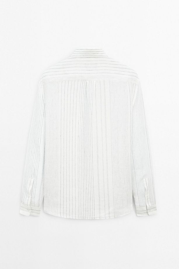 %100 keten regular fit gömlek - 8