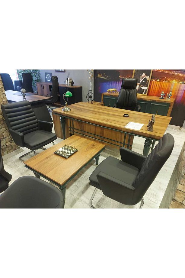 CİLALI AHŞAP PİERRE MAKAM TAKIMI SET 6 PRÇ - 2