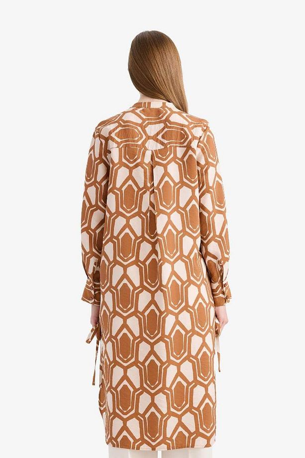 Regular Fit Deseneli Uzun Kollu Gömlek Tunik F2183ax25sm - 7