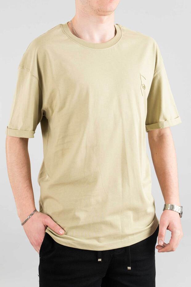 تي شيرت كاكي أساسي للرجال - 3