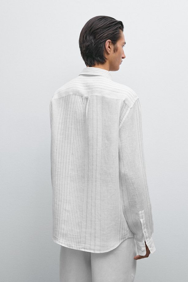 %100 keten regular fit gömlek - 4