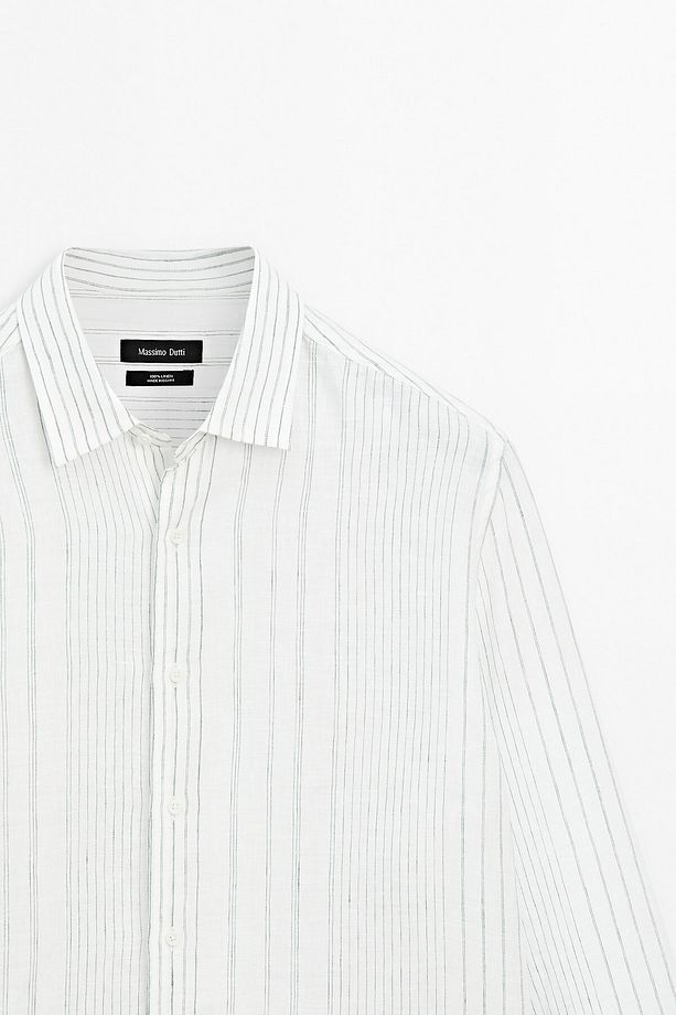 %100 keten regular fit gömlek - 7