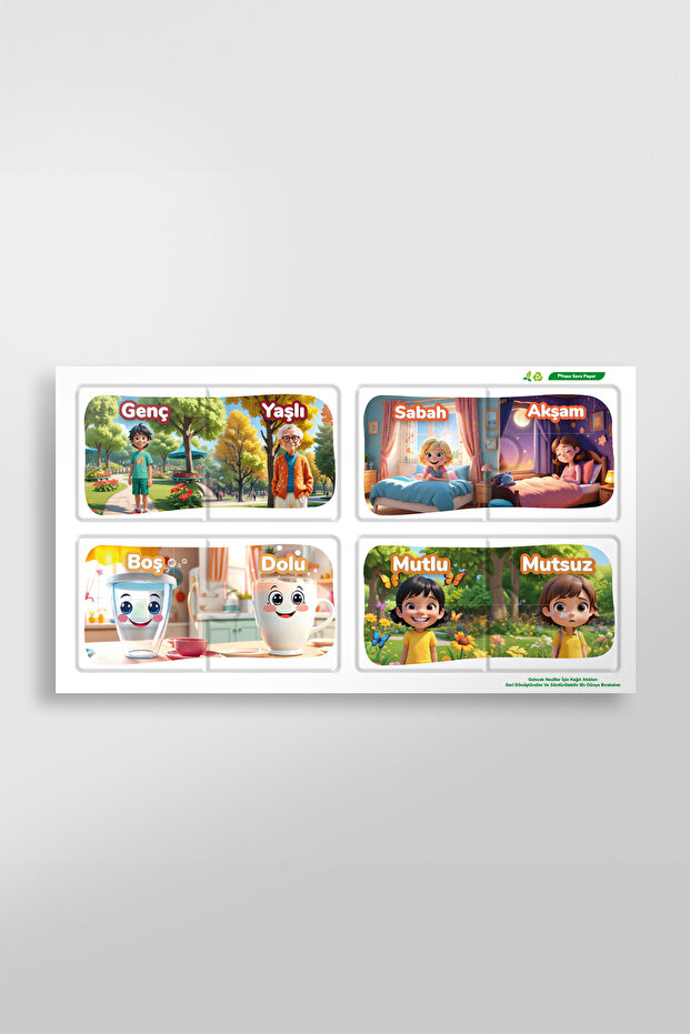 Eşleştirme Connect Puzzle - Zıt Anlamlar Seti - Eğitici Puzzle - 4