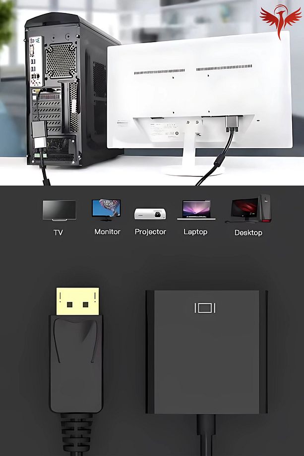 Displayport to VGA Çevirici (DP to VGA) Monitör-Pc Görüntü Kablosu Premium - 5